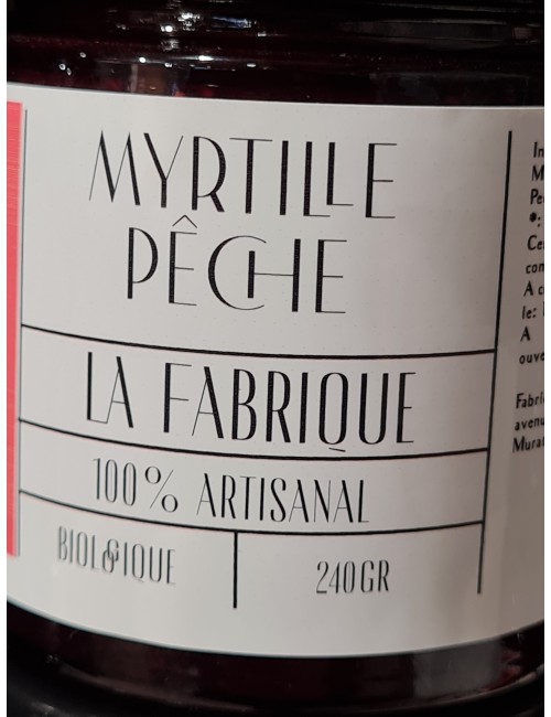 Confiture bio myrtille pêche